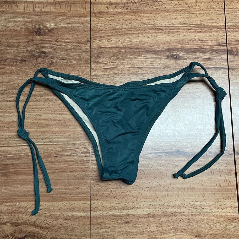 Dark Teal Tie-Side Brazilian Cheeky Women Bikini Bottom